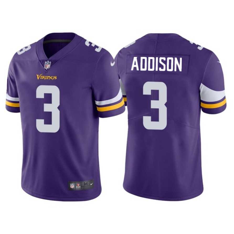Men & Women & Youth Minnesota Vikings #3 Jordan Addison Purple 2023 Draft Vapor Untouchable Limited Stitched Jersey